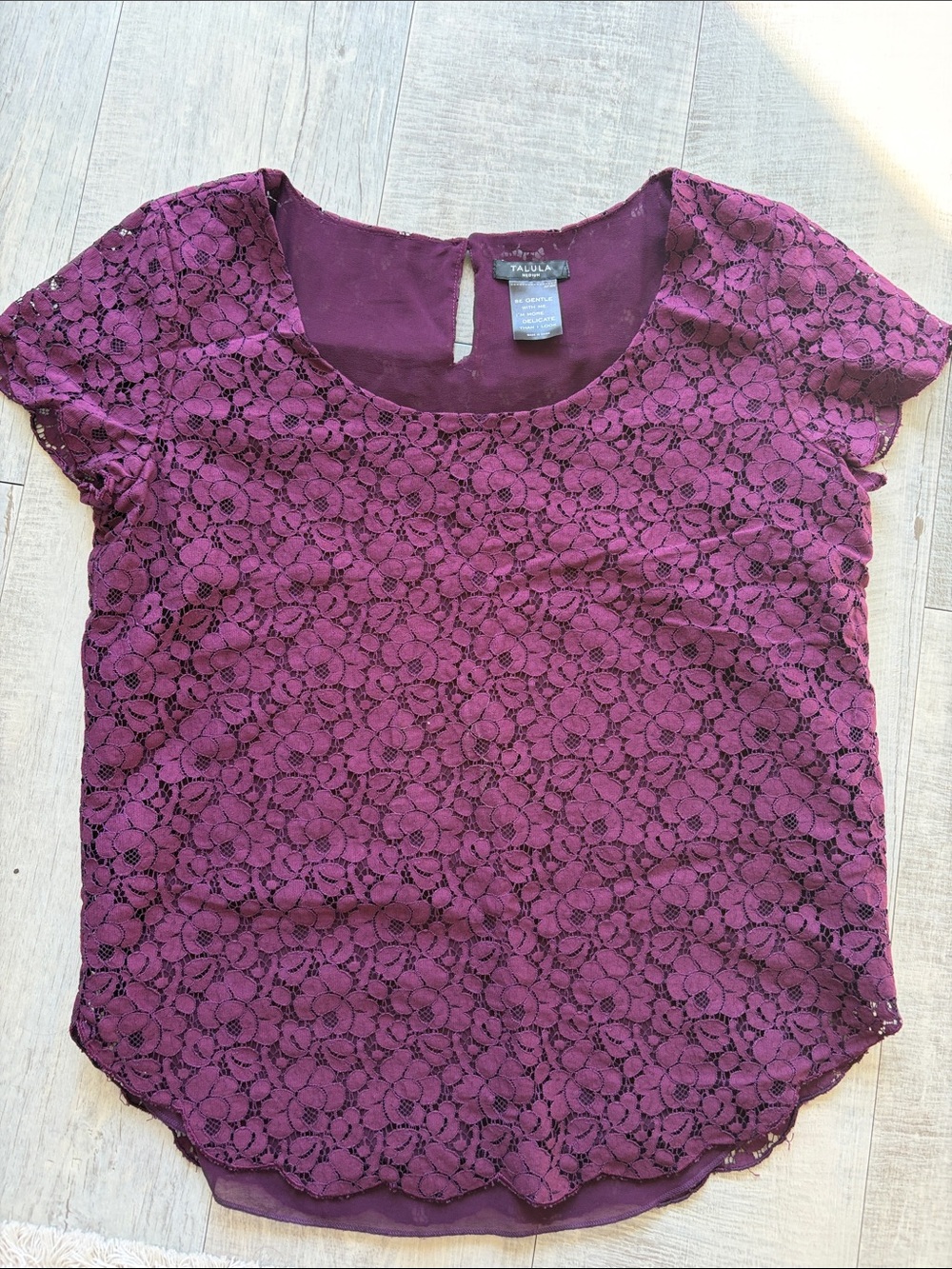 Talula Plum Lace Cap Sleeve Blouse